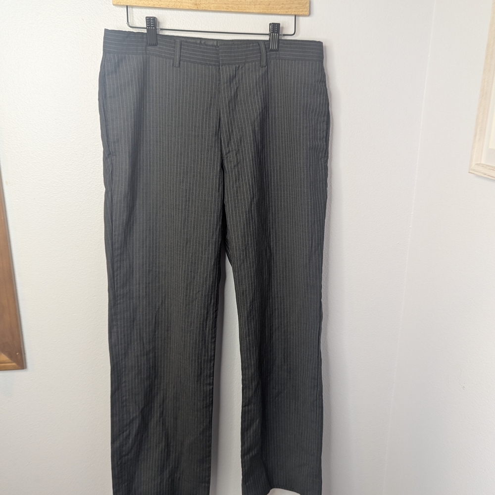 Club Monaco 100% Wool Pinstripe Dress Pants | Size 31 | Charcoal Gray